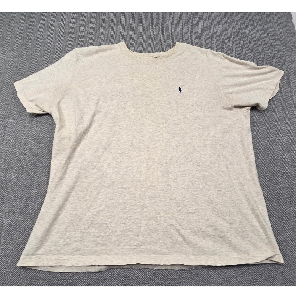 Polo Ralph Lauren Mens XXL Heather Grey Short Sleeve Cotton Pony Logo T-Shirt